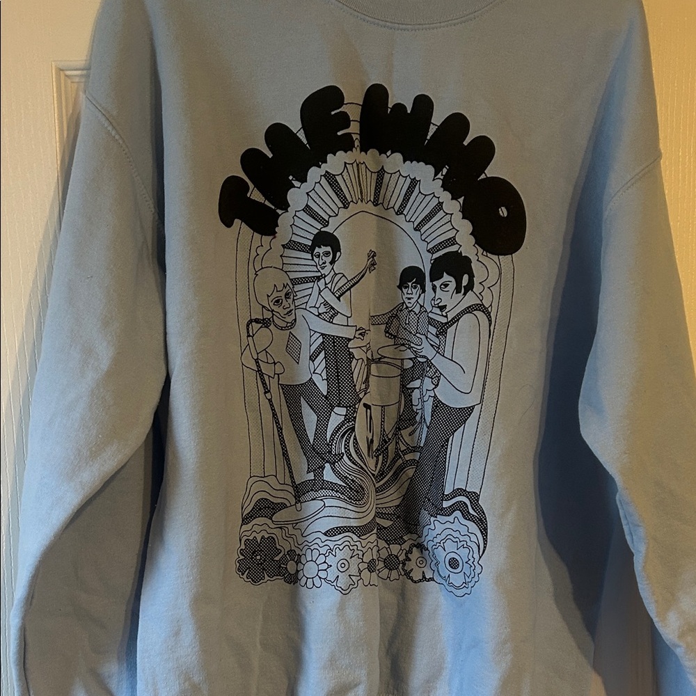 Vintage Band Lively Blue Graphic Sweatshirt